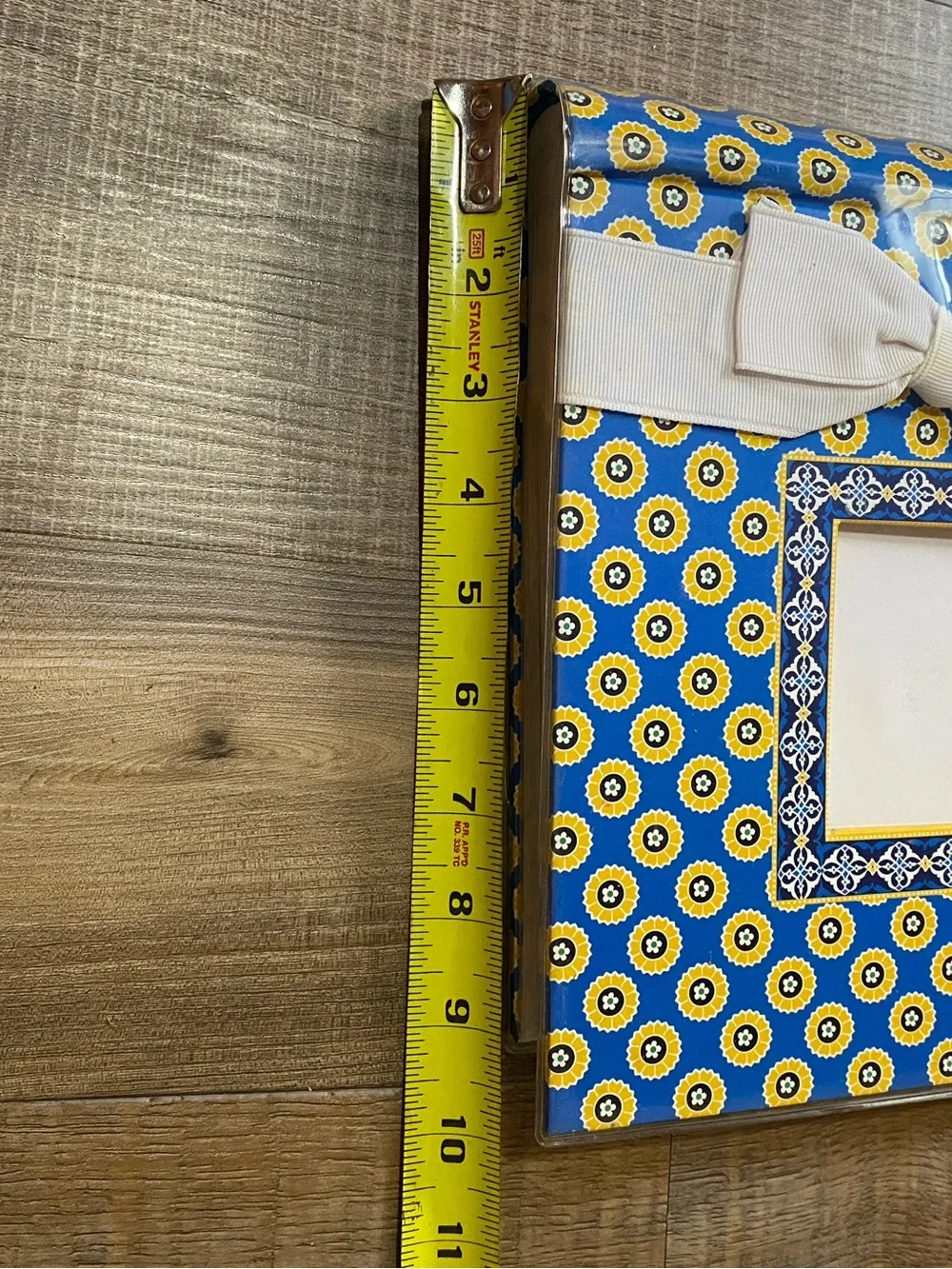 Vera Bradley Blue and Yellow Floral Photo Album with White Bow Accent